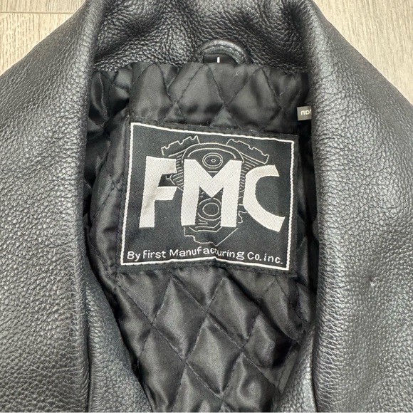 First Manufacturing Company FMC Leather Motorcycle Jacket Superstar Women Large - Picture 2 of 10